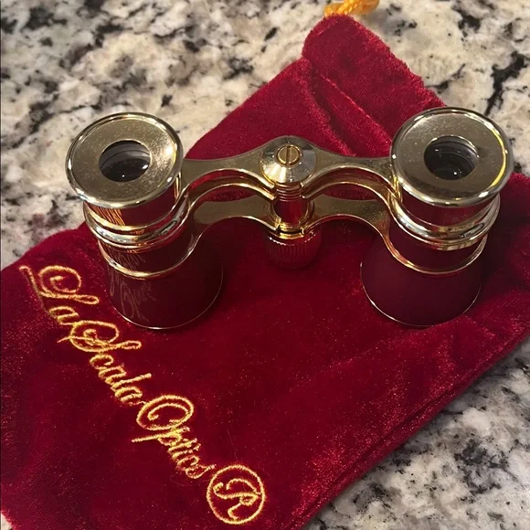 Elegant Red and Gold Opera Glasses - Picture 2 of 4